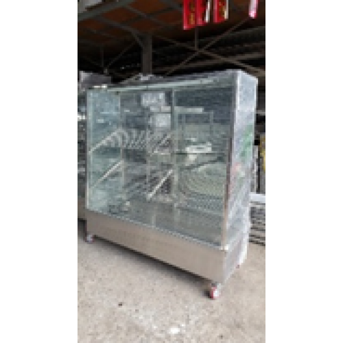 Tủ trưng bày bánh mì lạt có bóng đèn, có  3 hộc khóa