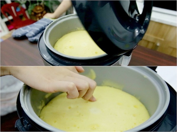 Làm bánh bông lan bằng nồi cơm điện tiện lợi, an toàn